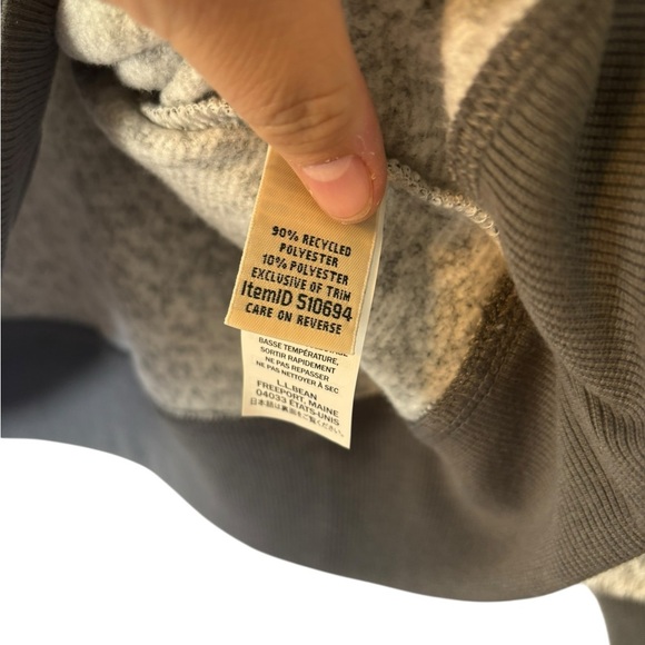 LL Bean Women’s Lightweight Fleece Gray Crewneck Sweatshirt Gray Size Large - Picture 5 of 6
